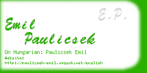 emil paulicsek business card